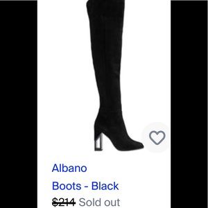 **NWT Albano Black Suede over the knee Boots